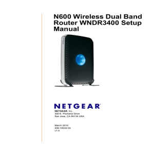 N600 Wireless Dual Band Router WNDR3400 Setup Manual