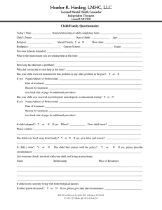 Child/Family Questionnaire