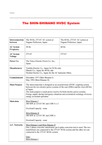 The SHIN-SHINANO HVDC System