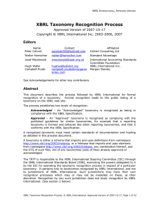 XBRL Taxonomy Recognition Process