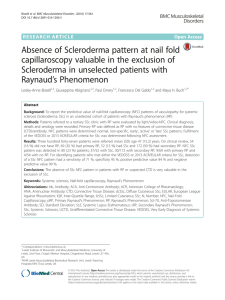 Absence of Scleroderma pattern at nail fold capillaroscopy valuable