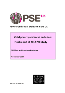Child poverty and social exclusion: Final report