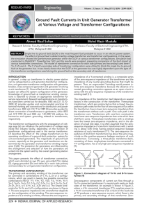 Ground Fault Currents in Unit Generator Transformer at Various