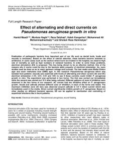 Effect of alternating and direct currents on Pseudomonas