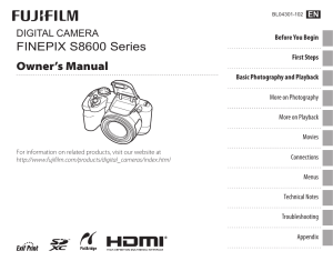 FINEPIX S8600 Series Owner`s Manual