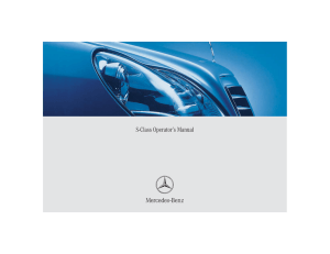 S-Class Operator`s Manual - Mercedes-Benz
