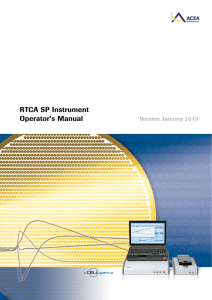RTCA SP Instrument Operator`s Manual