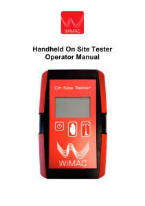 Handheld On Site Tester Operator Manual