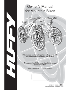 Owner`s Manual for Mountain Bikes