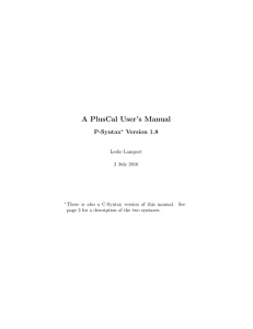 A PlusCal User`s Manual