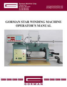 gorman star winding machine operator`s manual