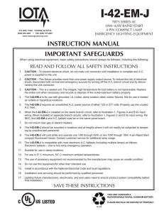 Iota I-42-EM-J Installation Instructions