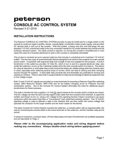 CONSOLE AC Control System - Peterson Electro