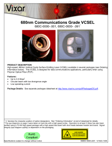 680nm Communications Grade VCSEL