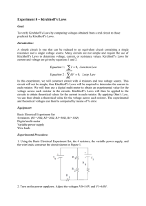 Experiment 8 ~ Kirchhoff`s Laws