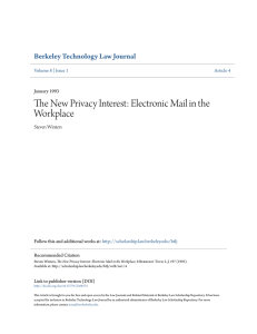 The New Privacy Interest: Electronic Mail in the Workplace
