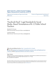 “Facebook Fired”: Legal Standards for Social Media–Based