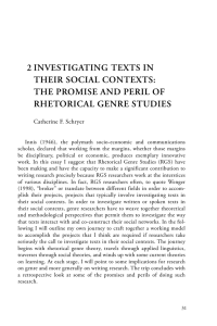 2 investigating texts in their social contexts: the promise and peril of