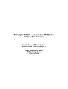 Half Empty, Half Full - An Examination of Subtractive Versus Additive