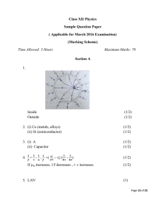 Class XII Physics Sample Question Paper