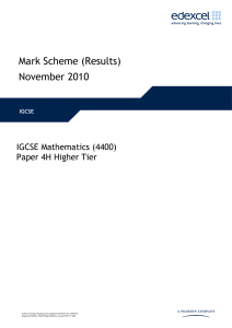 Mark Scheme (Results) November 2010