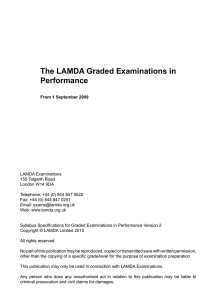 The LAMDA Graded Examinations in Performance