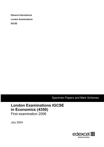 London Examinations IGCSE in Economics (4350)