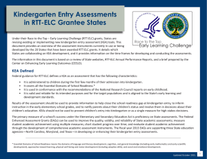 Kindergarten Entry Assessments in RTT-ELC Grantee States