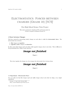 Electrostatics: Forces between charges (Grade 10