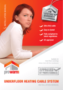 ProWarm™ underfloor heating cable installation manual