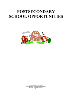 POSTSECONDARY SCHOOL OPPORTUNITIES