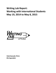 Writing Lab Report: Working with International Students May