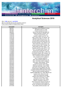 List Eligible Products Spectroscopy Supplies 9603