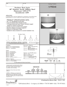 Peachtree Bowl Series 48” Diameter Acrylic Diffuser Bowl