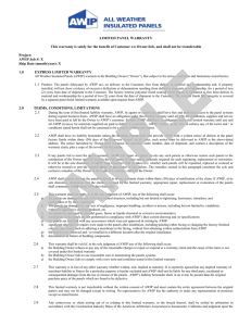 Sample 2-Year Warranty - Weather Insulated Panels