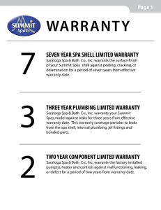 warranty - Summit Spas