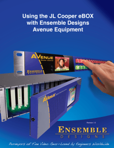 Using the JL Cooper eBOX with Ensemble Designs Avenue
