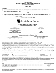 CONSTELLATION BRANDS, INC. - Investor Relations Solutions