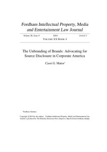 The Unbranding of Brands - The Fordham Law Archive of