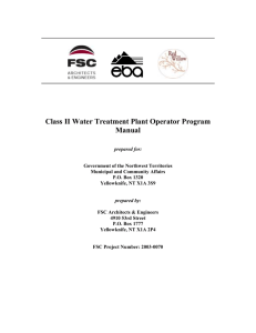Class II Water Treatment Plant Operator Program Manual