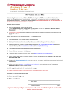 PhD Student Exit Checklist - Weill Cornell Graduate School of