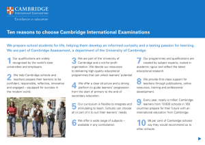 Ten reasons to choose Cambridge International Examinations