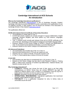 Cambridge International Examinations at ACG High Schools