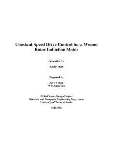 Constant Speed Drive Control for a Wound Rotor Induction Motor