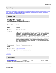 CMF(PO) Regimen - Cancer Care Ontario
