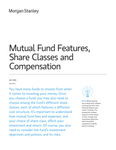 Mutual Fund Share Classes and Compensation