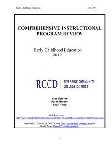 Early Childhood Education 2012 - Riverside Community College