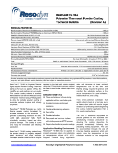 ResoCoat TS-962 Polyester Thermoset Powder Coating Technical