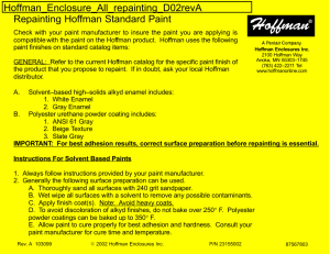 Repainting Hoffman Standard Paint