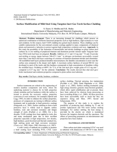 Surface Modification of Mild Steel Using Tungsten Inert Gas Torch
